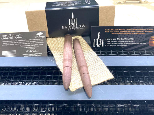 Premium Toasted Cherry Bourbon Staves - Smoothing & Aging | BARREL.338 by BattleGround Farm (Double Shot)