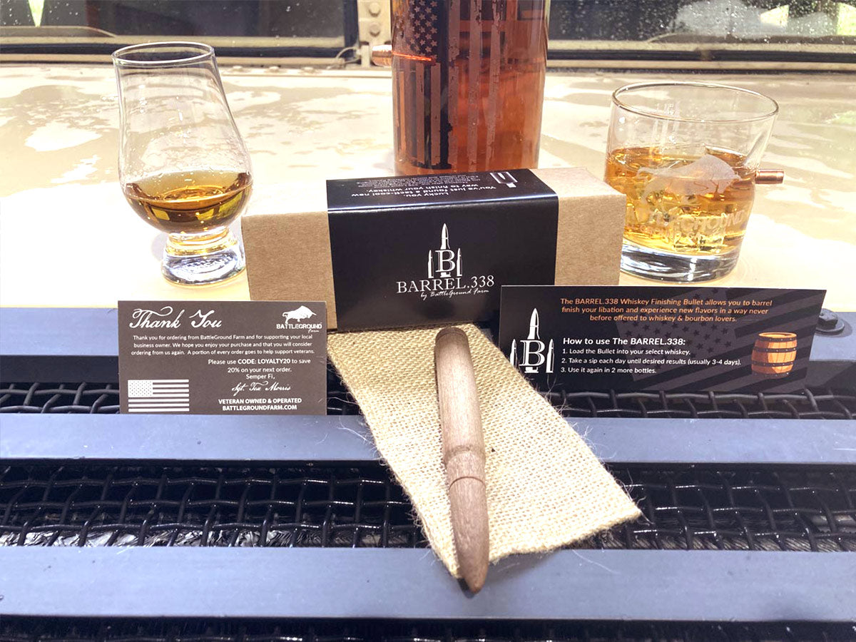 Premium Toasted Maple Bourbon Staves - Smoothing & Aging | BARREL.338 by BattleGround Farm (Single Shot)