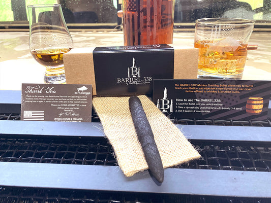 Premium Charred Oak Bourbon Staves - Smoothing & Aging | BARREL.338 by BattleGround Farm (Single Shot)