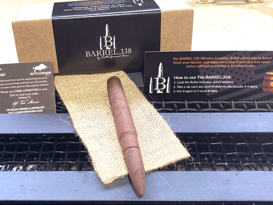 Premium Toasted Cherry Bourbon Staves - Smoothing & Aging | BARREL.338 by BattleGround Farm (Single Shot)