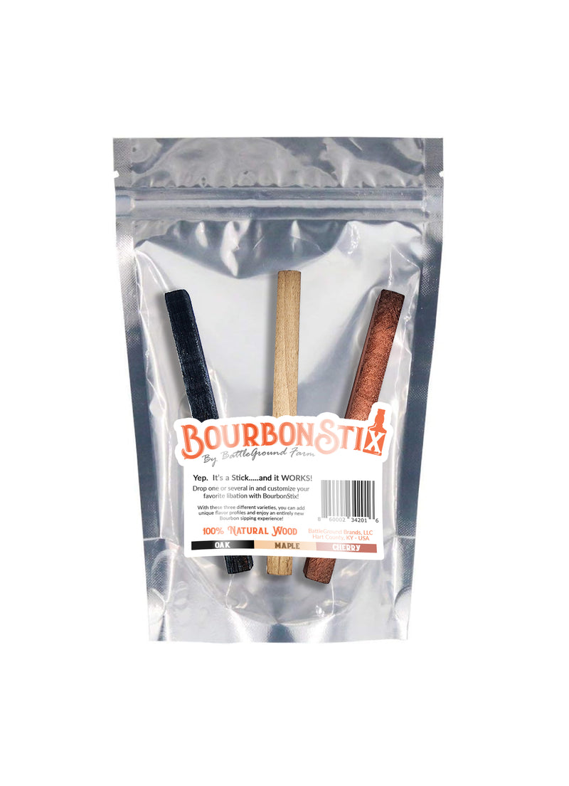 3 Pack - BourbonStix - Oak Infusion for Bourbon or Whiskey: Oak, Maple, & Cherry
