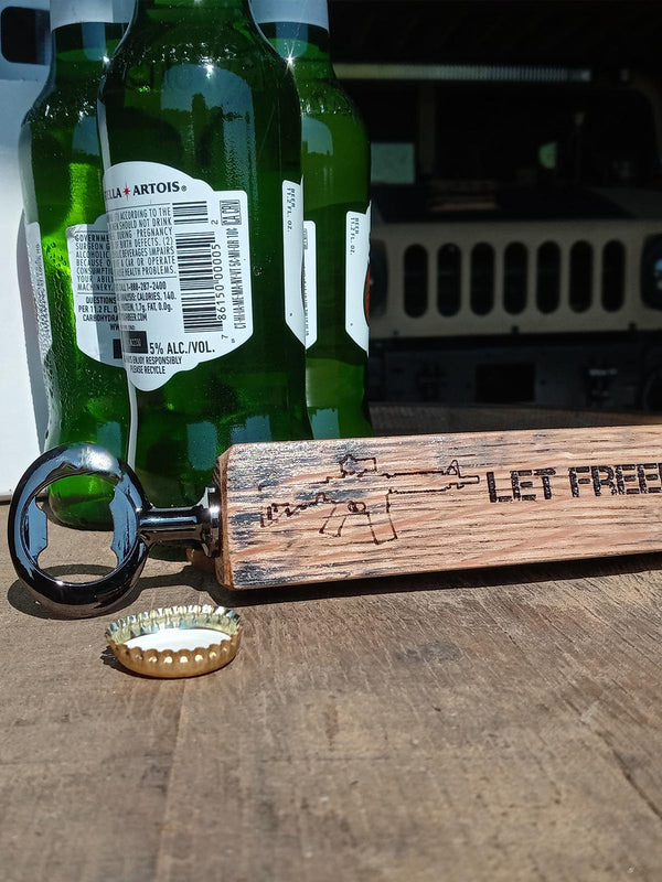 Engraved Bottle Openers - Made from Whiskey Barrel Staves