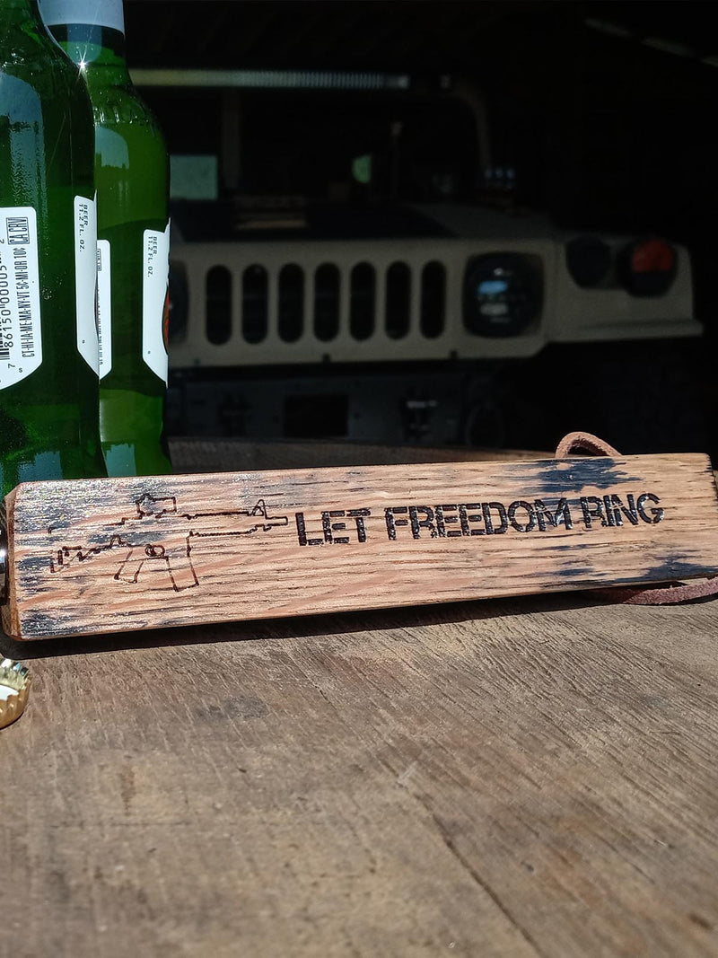 Engraved Bottle Openers - Made from Whiskey Barrel Staves