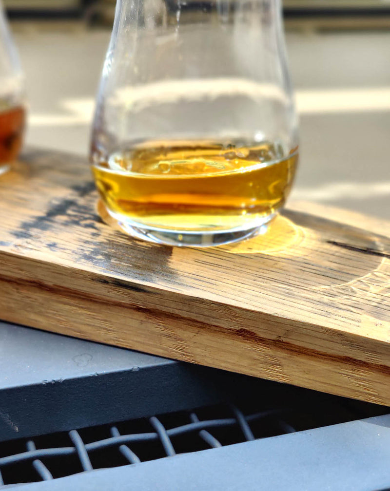 Bourbon Flight Serving Tray & Nosing Glasses (4)