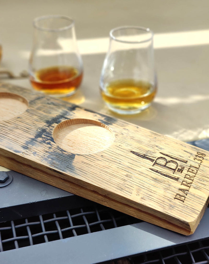 Bourbon Flight Serving Tray & Nosing Glasses (4)