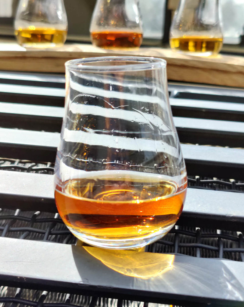 Bourbon Flight Serving Tray & Nosing Glasses (4)