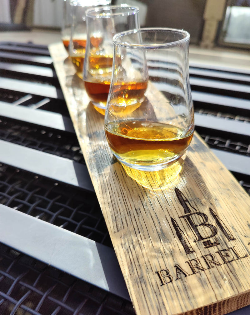 Bourbon Flight Serving Tray & Nosing Glasses (4)