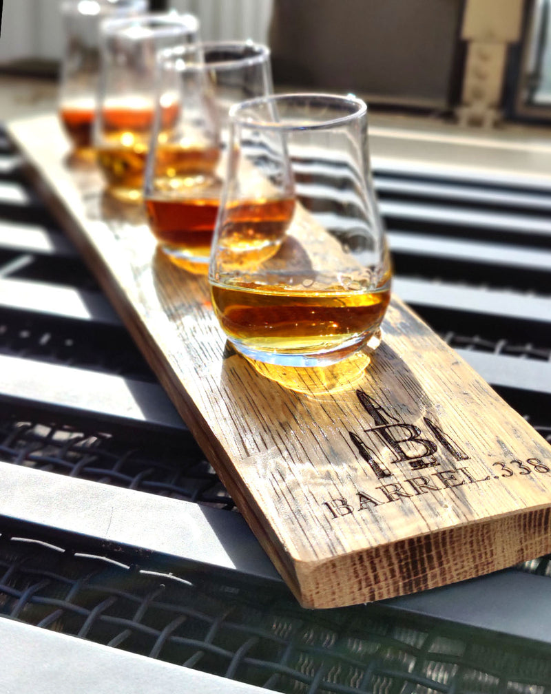 Bourbon Flight Serving Tray & Nosing Glasses (4)