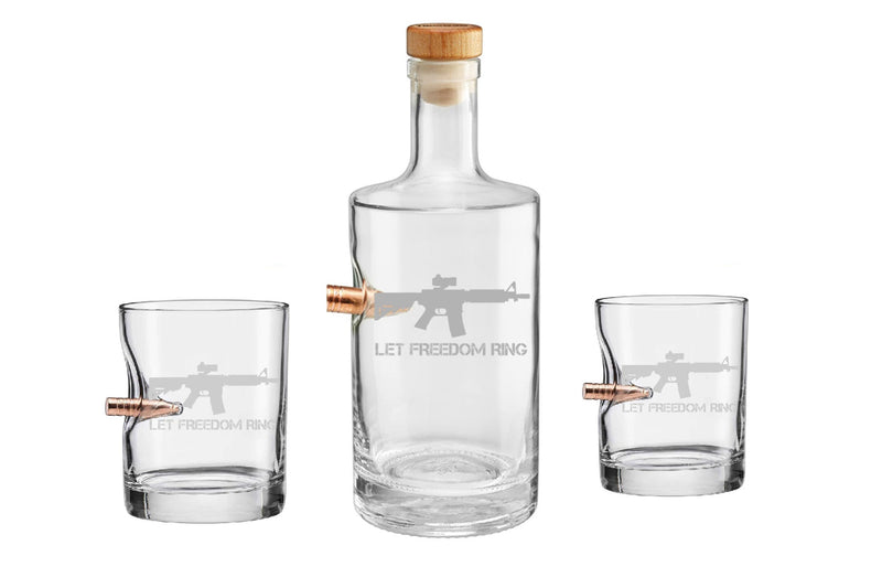 Let Freedom Ring - Decanter Gift Set & Choice BARREL.338 Bourbon Finishing Bullet