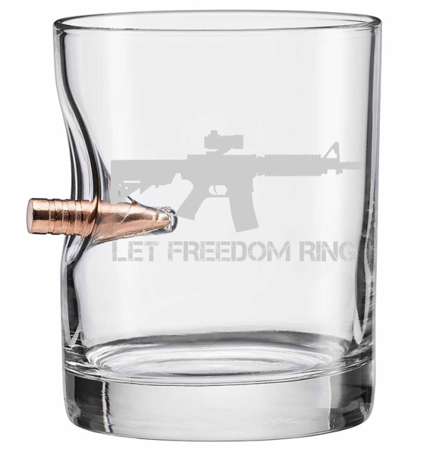 Premium Bourbon Rocks Glass | Let Freedom Ring
