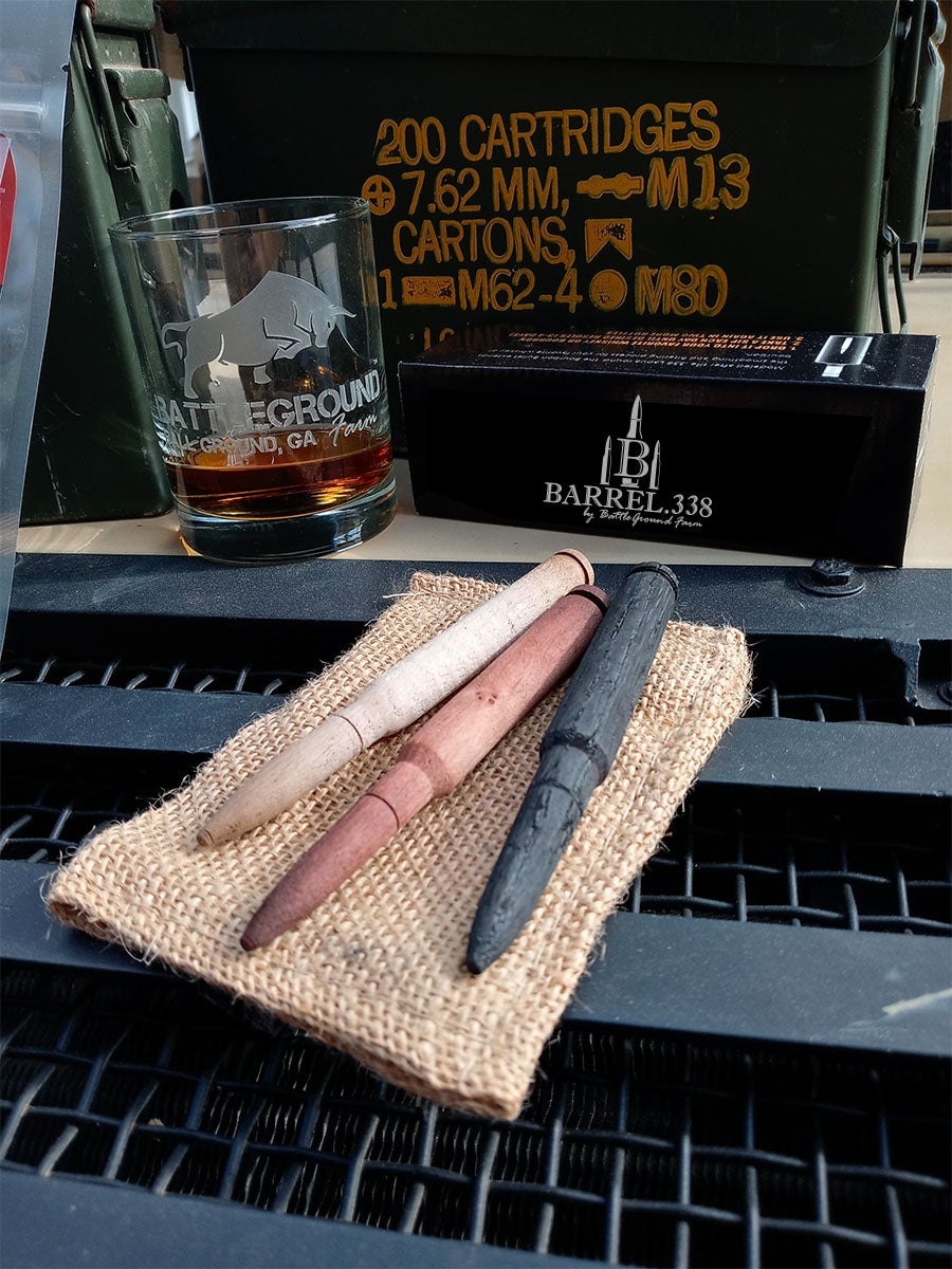 Premium Oak, Maple, & Cherry Bourbon Staves - Smoothing & Aging | BARREL.338 by BattleGround Farm (Triple Shot)