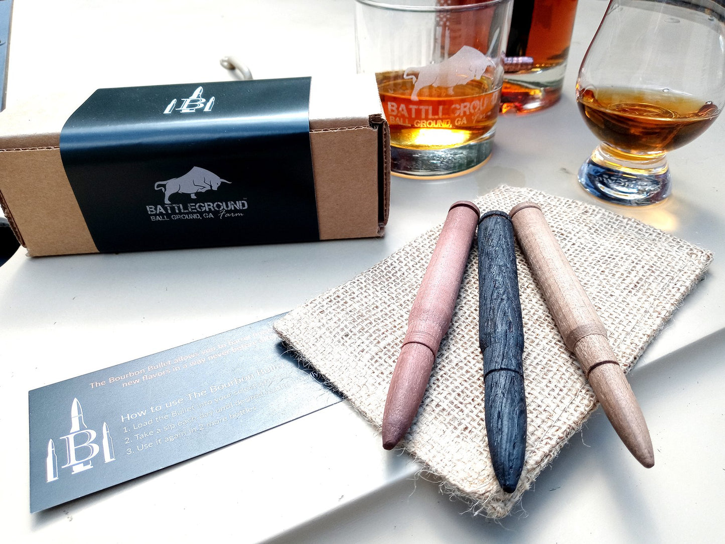Premium Oak, Maple, & Cherry Bourbon Staves - Smoothing & Aging | BARREL.338 by BattleGround Farm (Triple Shot)